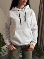 Однотонний батник з капюшоном «Kerry» оптом | Норма і батал Білий, 46-48