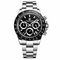 Чоловічий годинник Pagani Design PD-1644 Silver-Black з сапфіровим склом та хронографом