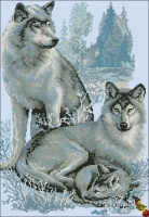 Схема для вышивки Семья волков