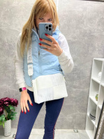 Біла — три окремих відділення - стильна та елегантна сумочка у комбінації (0554)