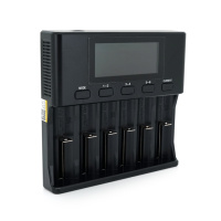 ЗУ универсальное Liitokala Lii-S6, АЗУ+СЗУ, 6 каналов,LCD дисплей, поддерживает Li-ion, Ni-MH и Ni-Cd AA (R6), ААA (R03), AAAA, С (R14)