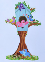 Фігурний плакат. Прикраса «Шпаківня на дереві». (Етюд)