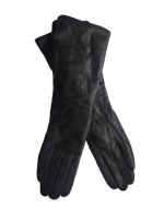 Женские удлинённые кожаные перчатки Paidi гладкие черные