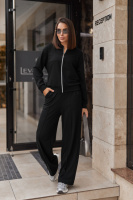 Жіночий трикотажний костюм зі штанами палаццо «Alicante» | Норма і батал| Розпродаж моделі Чорний, 42-44