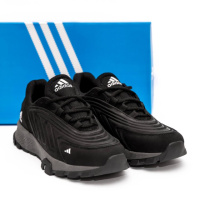 Шкіряні кросівки Adidas  колір чорний/ сірий