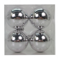 Набор игрушек на елку YES 974908 8 см 4 шт серебряный