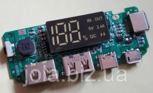 Плата контроллер H961-U V6.0 для PowerBank с LED дисплеем, USB, Type-C, 5В 2.1A
