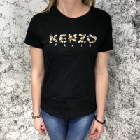 Футболка Kenzo T-Shirt Flowers Logo Embroidered Black