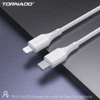 USB кабель Tornado TX12 Type-c to Lightning (PD20W 3.0A/1m) - бiлий