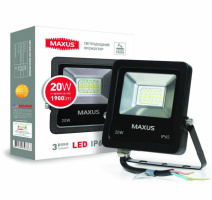 Прожектор светодиодный MAXUS 20W, 5000K 1-MAX-01-LFL-2050