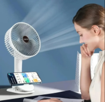 Вентилятор міні портативний Desktop Fan Multi-function акумуляторний із прищіпкою Білий RD-2227