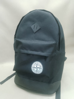 Рюкзак Stone Island чёрный — Oxford 600D + кожзам, оптом