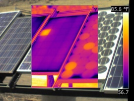 Тестирование солнечных панелей с помощью тепловизора