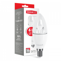 Светодиодная LED лампа MAXUS C37 6W яркий свет E14 (1-LED-532)