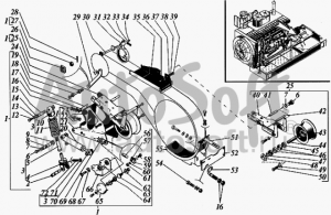 Механизм включения привода молотилки Дон-1500