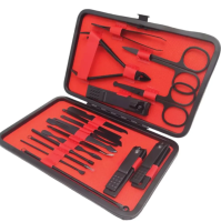 Повний манікюрно-косметологічний набір VidShop ProMax (18 предметів): професійні інструменти з медичної сталі в елегантн