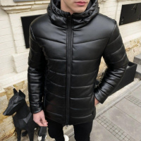 Шкіряна зимова куртка Black