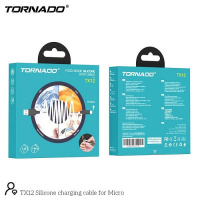 USB кабель Tornado TX12 Micro (2,4A/1м)- бiло-чорний