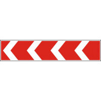 Дорожный знак 1.4.2 - Направление поворота (Движение налево). Предупреждающие знаки. ГОСТ 4100:2002-2014
