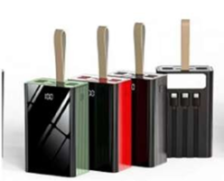 Power Bank 30000 mAh со встроенными кабелями и фонариком