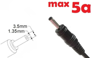 Dc кабель для блока питания 3.5x1.35mm (5a) (1.2m) (A class) 1 день гар.