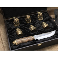 Набор бронзовых чарок «Козаки» с ножом