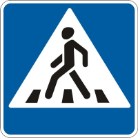 Дорожный знак 5.38.1 - Пешеходный переход. (1-й типоразмер 600х600мм) ГОСТ 4100:2002-2014.