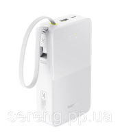 Повербанк Baseus Bipow 2 Pro 20000 mAh 22.5W с цифровым дисплеем, встроенным кабелемUSB-C, белый
