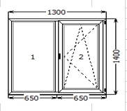 Вікно металопластикове розміром 1300*1400