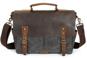 Портфель текстильный Vintage 20063 Cерый