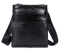 Сумка мужская кожаная Vintage 14850 Черная матовая