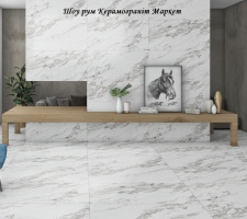 Плитка 60*120 під мармур - Arabescato Silver Sugar  1200*600 mm - поповнення шоу рума «Керамо Маркет»