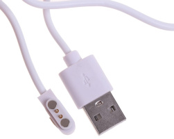 Магнітний USB кабель зарядки для розумних годинників 2 конектори, 2.84 mm., білий - купити в SmartEra.ua