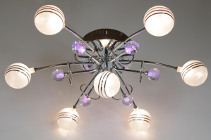 Галогенная люстра SVLIGHT с пультом на семь лампочек 37079-7С хром