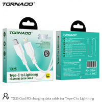 USB-C кабель Tornado TX25 Type-C to Lightning (3,0A/1м)- білий