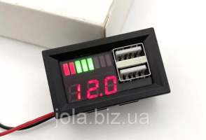Индикатор уровня заряда аккумулятора 12В с USB зарядкой