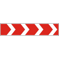 Дорожный знак 1.4.1 - Направление поворота (Движение направо). Предупреждающие знаки. ДСТУ 4100:2002-2014