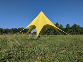 Шатер Звезда для отдыха 10 метровая Цвет желтый на 20человек