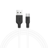 Кабель USB Type C Hoco X21 Plus Silicone Type-C Cable (1m) (Чорний / Білий) - купити в SmartEra.ua