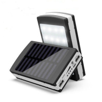УМБ Power Bank Solar 9000 mAh мобильное зарядное с солнечной панелью и лампой Черная