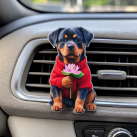 2D Ароматизатор в авто Собака з квіткою