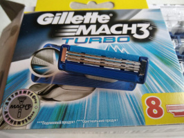 Скидка-40% Mach 3 Turbo Gillette 8шт/1уп Лезвия New