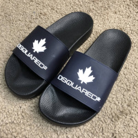 Шлепки Dsquared2 Slide Sandals Logo Dark Blue/Black