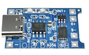 Модуль зарядки TP4056 Type-C для литиевых аккумуляторов Li-ion / 18650 (1А)
