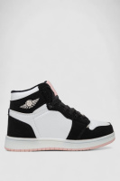 Кросівки жіночі зимові на хутрі, колір біло-чорний