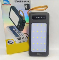 Повербанк Power Bank 20000 mAh со встроенными кабелями и фонариком