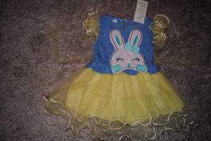 Сукня дитяча літня жовта з кроликом 6321, розмір 86