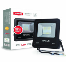 Прожектор светодиодный MAXUS 50W, 5000K 1-MAX-01-LFL-5050