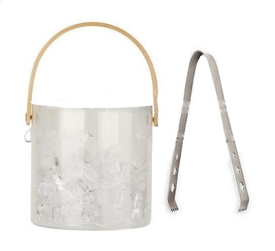 Відро скляне для льоду зі щипцями зі скла 1.3 л Edenberg EB-19301