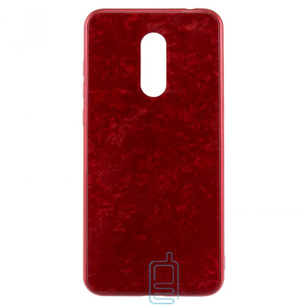 Чехол накладка стекло Marble для Xiaomi Redmi 7 (Красный) 3